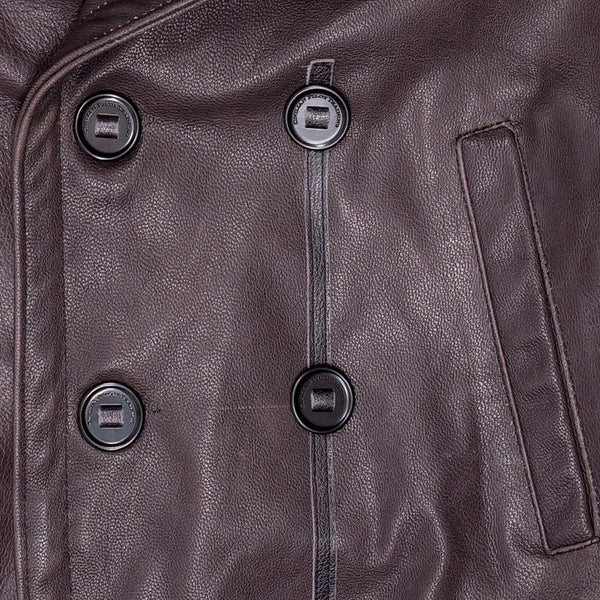 Vintage Leather Naval Officer's Coat Z21P019 - Cockpit USA Men