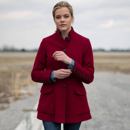 Vintage Walking Out Coat in wine
