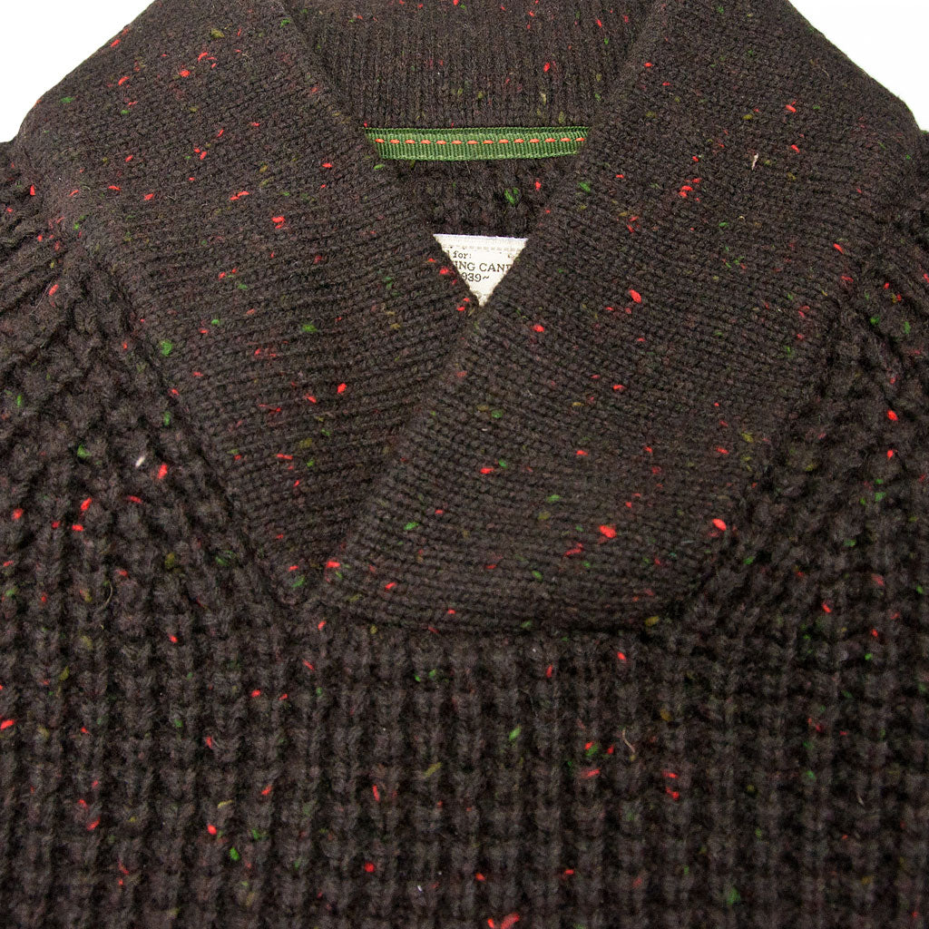 Centennial Waffle Knit Sweater in Brown Collar