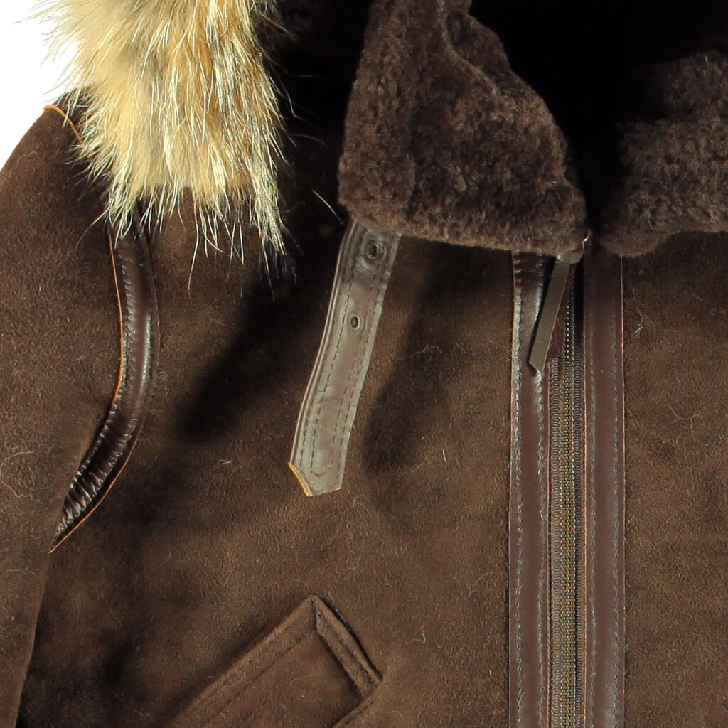 Womens Bomber Jacket With Natural Fur Hood –