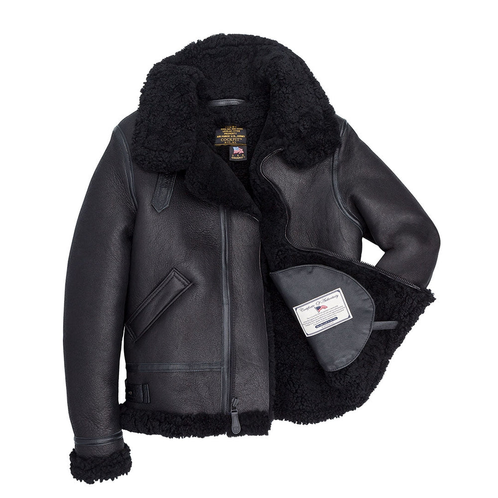 Women's B-3 Bomber Jacket in Black W72N100 - Cockpit USA Women
