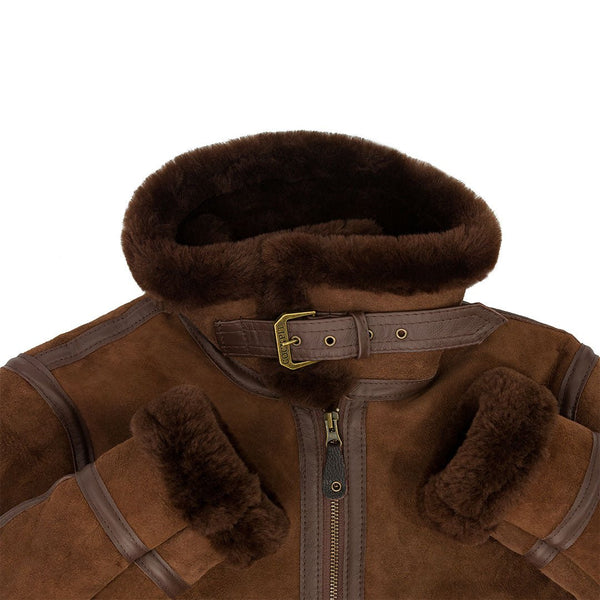 Women's B-3 Suede Bomber Jacket in Brown W72N200 - Cockpit USA Women