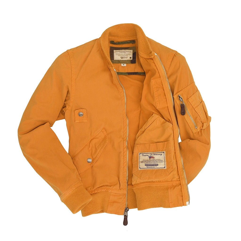 Women's Cotton MA-1 Bomber Jacket-Burnt Orange