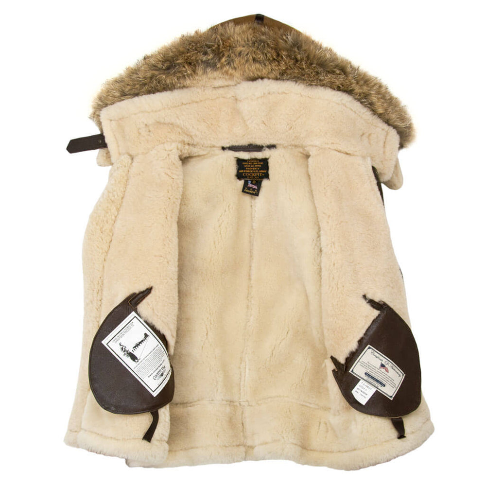 Women's Hooded B-3 Bomber Jacket in Tan W72N300 - Cockpit USA Women