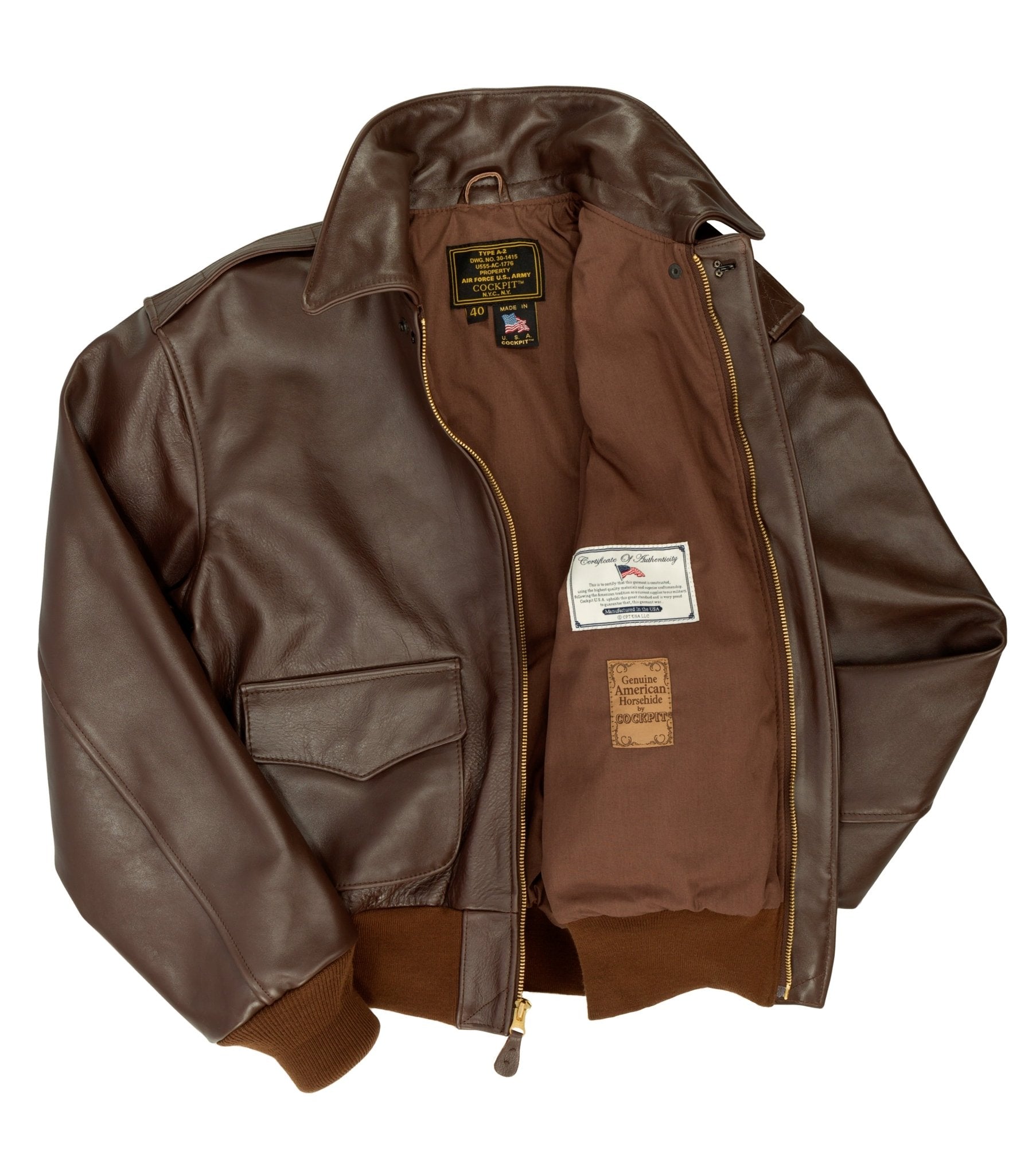 Tall/Long Men's Leather Bomber Jacket | Government Jacket