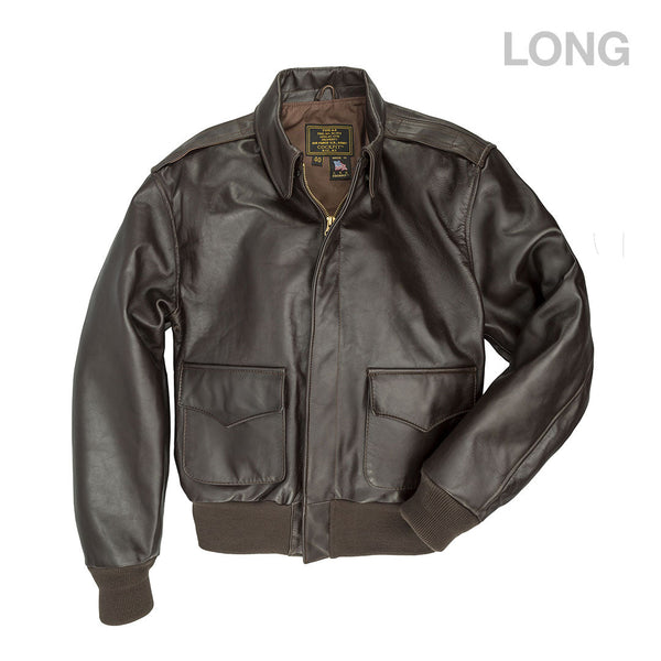 WWII Government Issue A-2 Jacket (Long) Z2107HL in Mahogany - Cockpit USA Men
