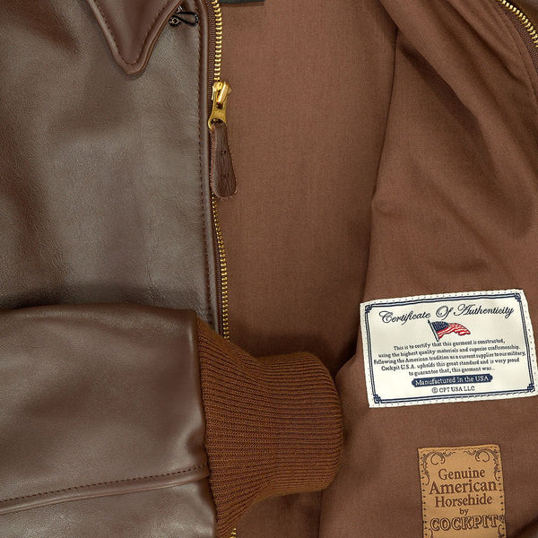 WWII Government Issue A-2 Jacket Z2107H in Brown - Cockpit USA Men