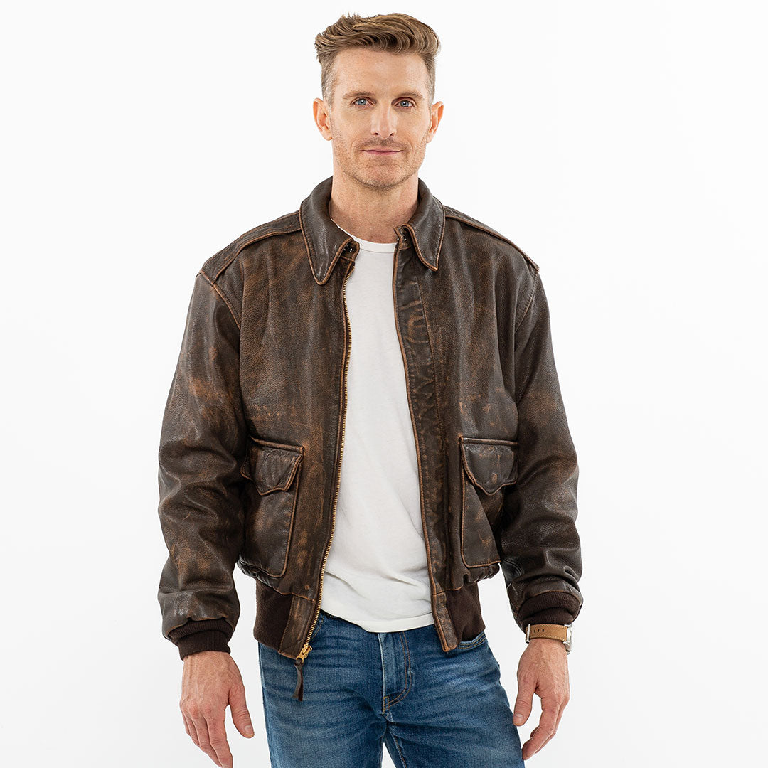 Leather Mustang A-2 Bomber Jacket | Cockpit USA