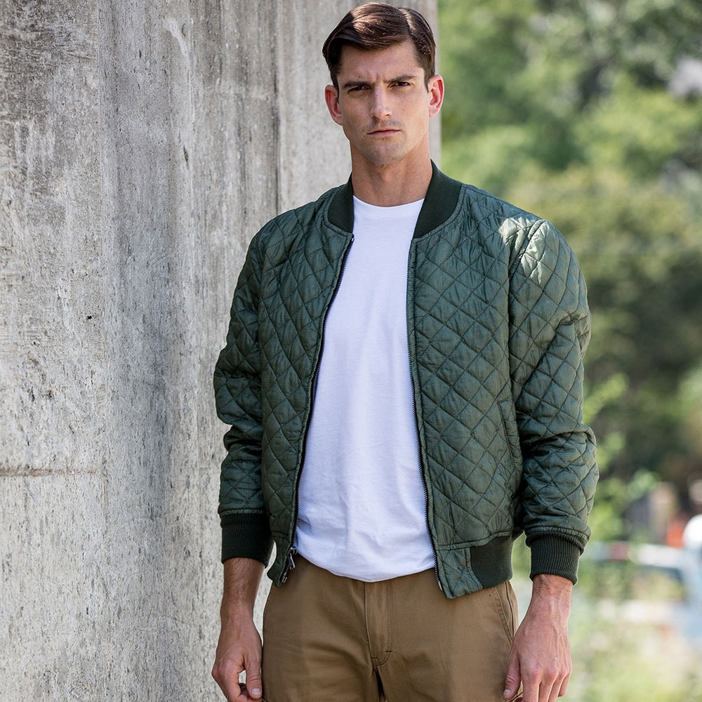 Diamond Quilted Bomber Jacket-Cockpit USA