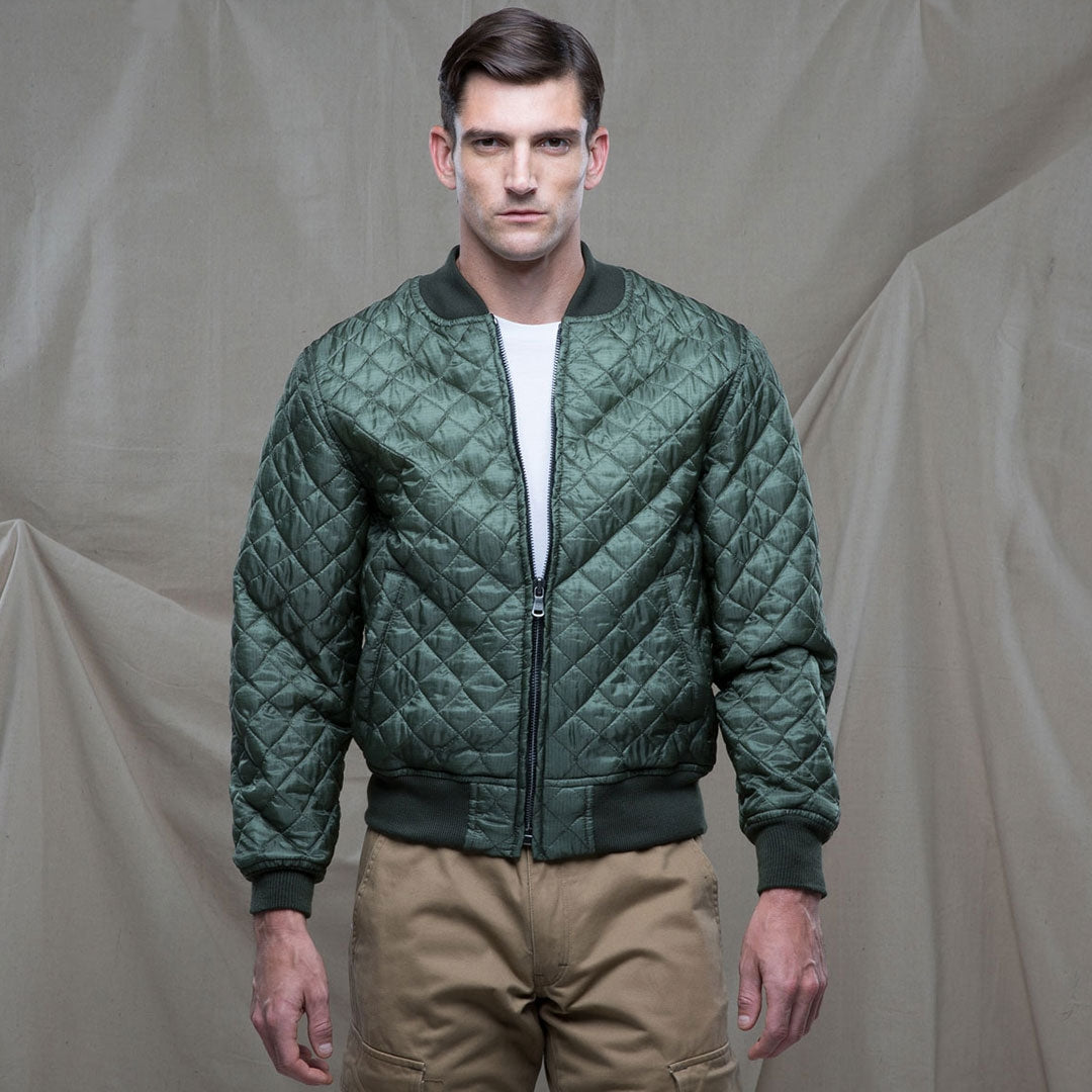 Cockpit USA Diamond Quilted Bomber Jacket