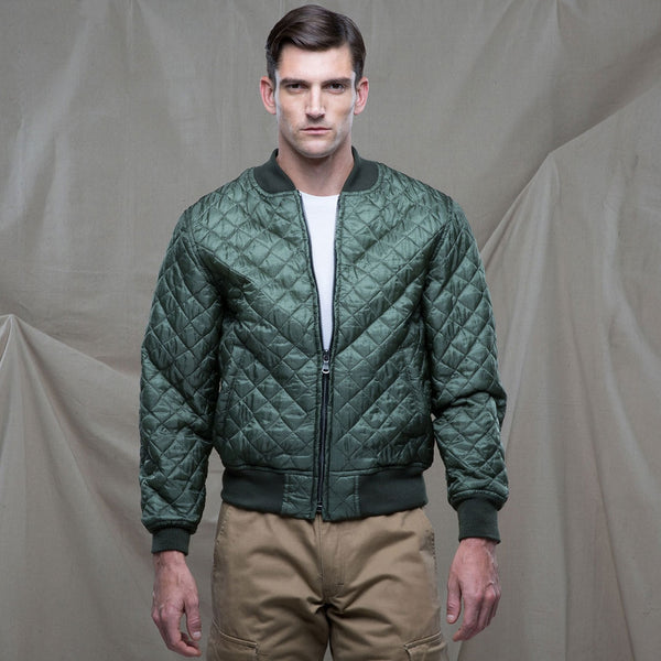 Diamond Quilted Bomber Jacket-Cockpit USA