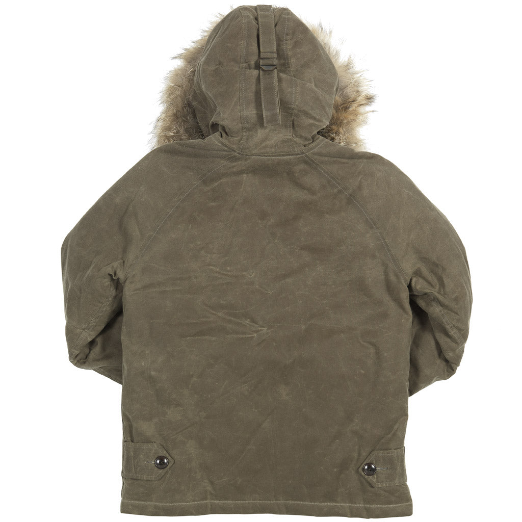 Mountain Fur Hood Coat-Cement